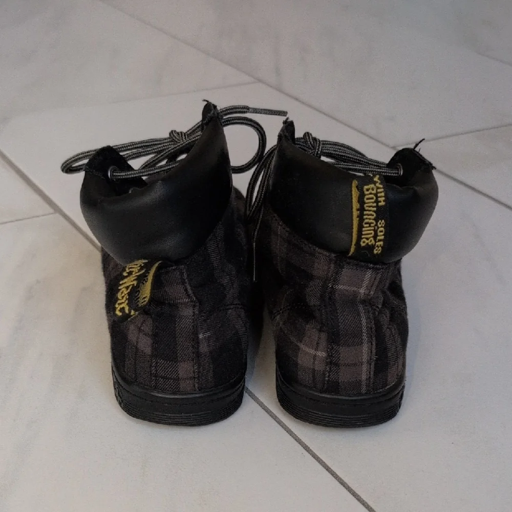 Dr. Martens Black and Gray Plaid Sneakers - Picture 4 of 6